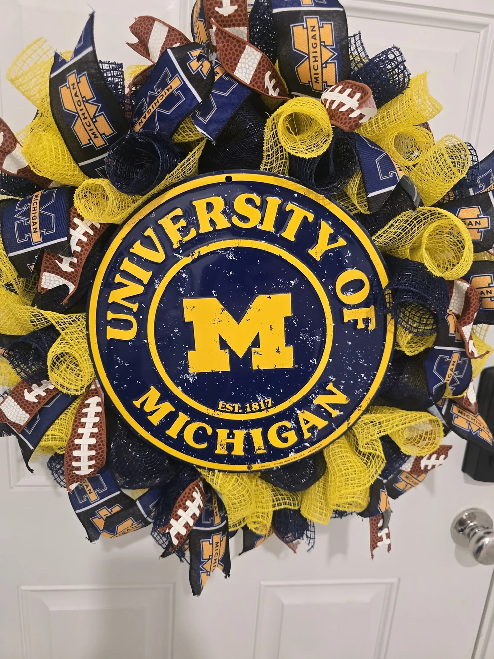 University of Michigan Blue & Yellow Wreath Football